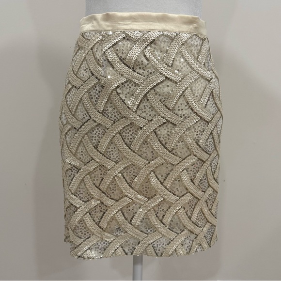 Ark & Co. Skirt Women’s Gold Sequined Mini Party Night Out Zippered Size L - Picture 1 of 5